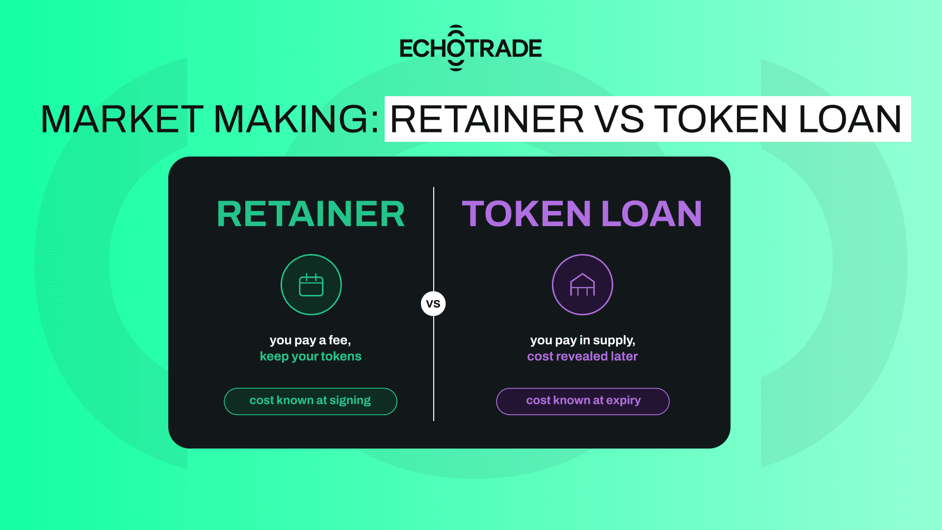 Retainer vs token loan crypto market making pricing models compared